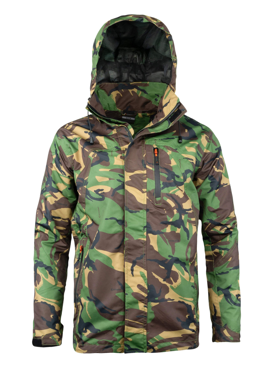 SPEERO Sirius Tech Waterproof Jacket for Men – Lightweight Windbreaker Jacket with Detachable Hood, Breathable Mesh Lining, Underarm Vents & Sealed Pockets – Hiking, Travel & Outdoor use DPM