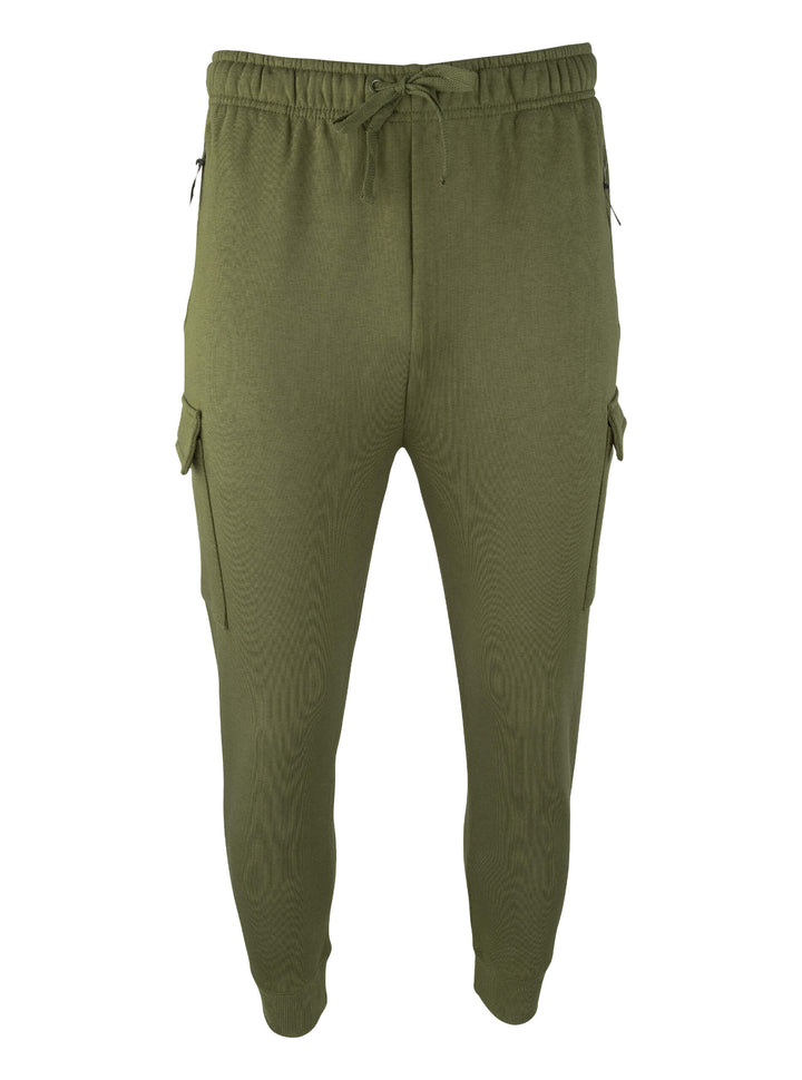 SPEERO Tech Mens Joggers - Polycotton Tracksuit Bottoms with Zip Pockets - Drawstring Waist, Cuffed Ankles Sweatpants - Ideal for Sports, Performance and Casual Wear - Green
