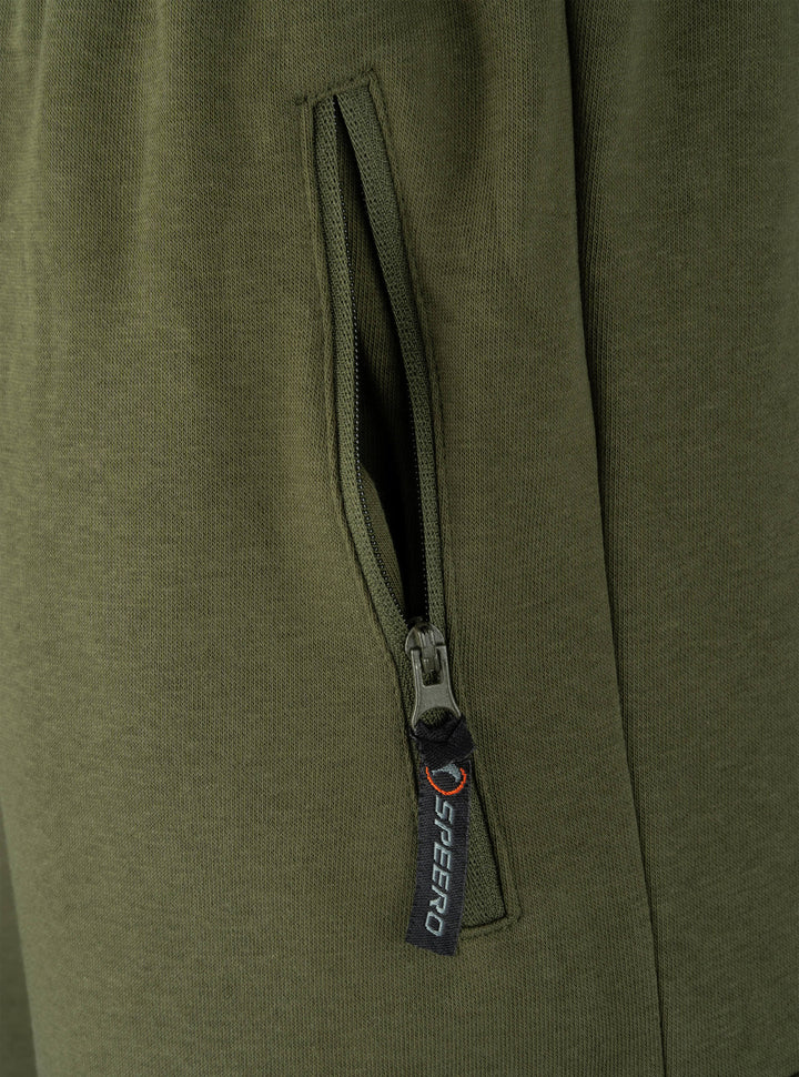 SPEERO Tech Mens Joggers - Polycotton Tracksuit Bottoms with Zip Pockets - Drawstring Waist, Cuffed Ankles Sweatpants - Ideal for Sports, Performance and Casual Wear - Green